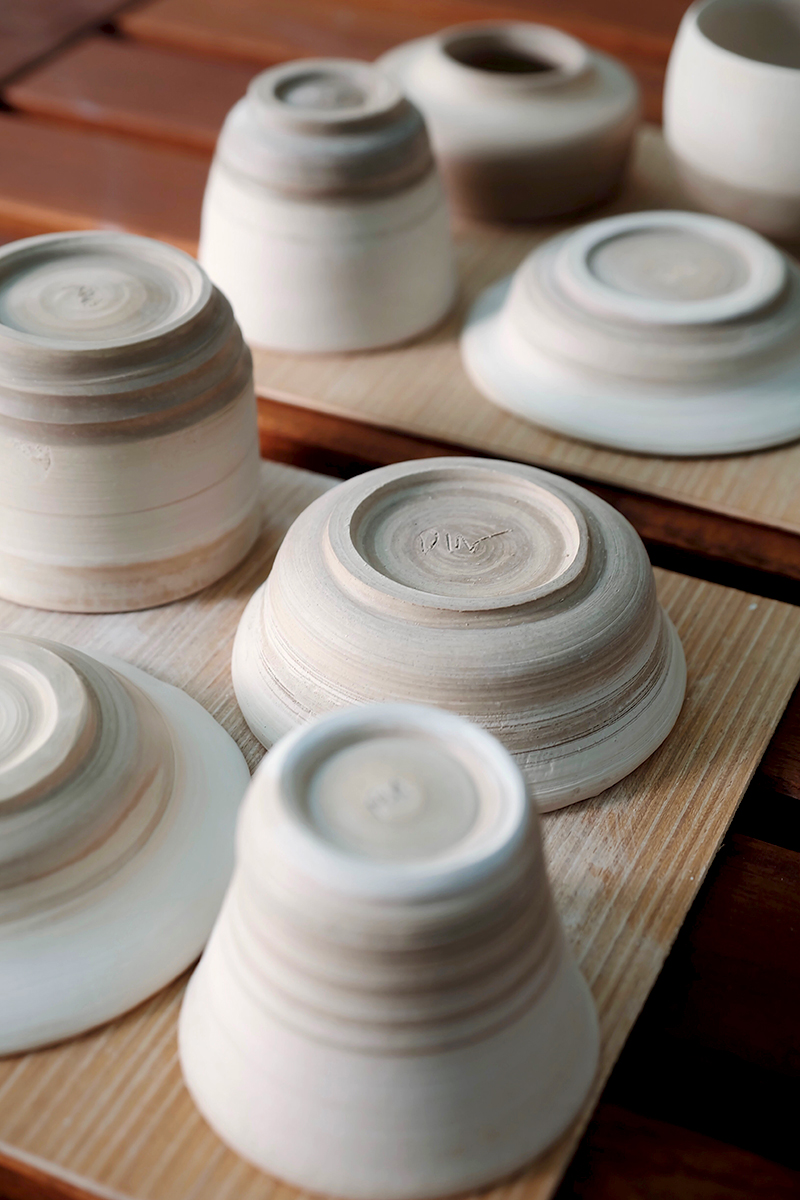 plain clay bowls