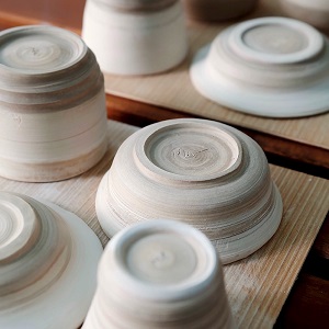 plain clay bowls